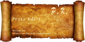 Pritz Kál névjegykártya